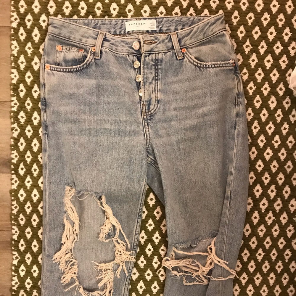 Topshop Ripped MOM JEANS Petite Size 25